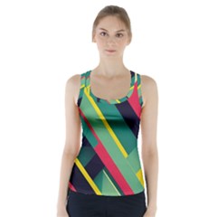 Pattern Abstract Geometric Design Racer Back Sports Top by danenraven