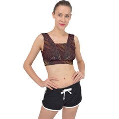 Fractal Pattern Geometric Pattern V-back Sports Bra by danenraven