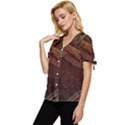 Fractal Pattern Geometric Pattern Bow Sleeve Button Up Top View2