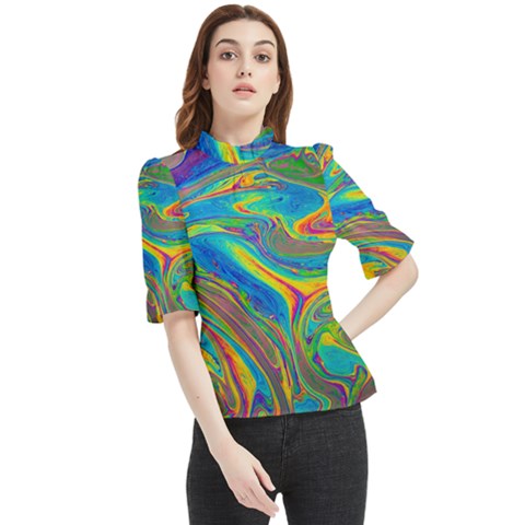 My Bubble Project Fit To Screen Frill Neck Blouse by artworkshop