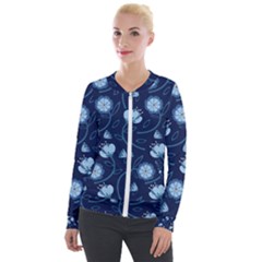 Flower Velvet Zip Up Jacket by zappwaits