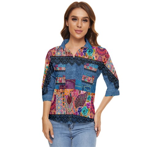 Gypsy Rose  Women s Quarter Sleeve Pocket Shirt by PollyParadiseBoutique7