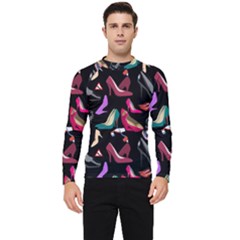Heels Shoes Pattern Feminine Art Men s Long Sleeve Rash Guard by Ravend