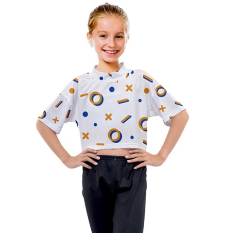Abstract Dots And Line Pattern T- Shirt Abstract Dots And Line Pattern T- Shirt Kids Mock Neck Tee by maxcute