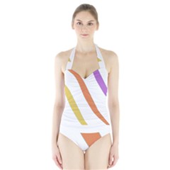 Abstract Pattern T- Shirt Abstract Pattern 6 Halter Swimsuit by maxcute