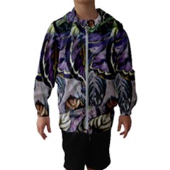 Dark Leaves Kids  Hooded Windbreaker by DinkovaArt