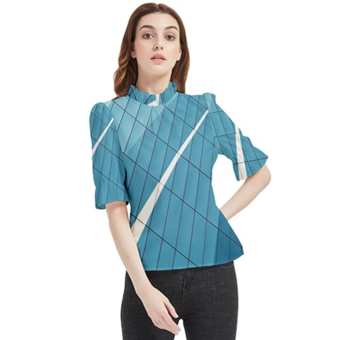 Design Texture Frill Neck Blouse by artworkshop
