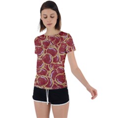 Cookies With Strawberry Jam Motif Pattern Back Circle Cutout Sports Tee by dflcprintsclothing