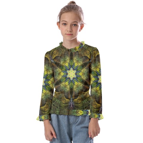 Fractal-fantasy-design-background- Kids  Frill Detail Tee by Vaneshart