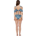 Texture Reef Pattern Ruffle Edge Tie Up Bikini Set	 View4