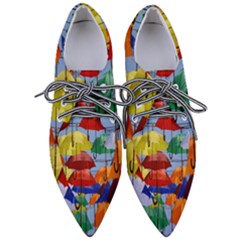 Umbrellas Colourful Pointed Oxford Shoes by artworkshop