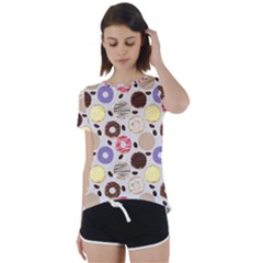 Donuts! Short Sleeve Open Back Tee by fructosebat