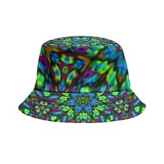 Blue Green Kaleidoscope Inside Out Bucket Hat by bloomingvinedesign