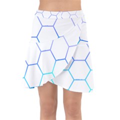 Abstract T- Shirt Honeycomb Pattern 6 Wrap Front Skirt by maxcute