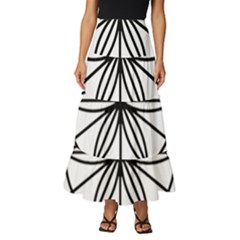 Black And White Pattern T- Shirt Black And White Pattern T- Shirt Tiered Ruffle Maxi Skirt by maxcute