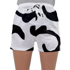 Black And White Swirl Pattern T- Shirt Black And White Swirl Pattern T- Shirt Sleepwear Shorts by maxcute