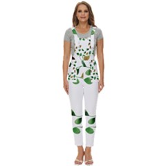 Boho Leaf Pattern T- Shirt Boho Leaf Pattern T- Shirt Women s Pinafore Overalls Jumpsuit by maxcute