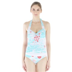 Botanical T- Shirt Botanical Attractive Indian Flower T- Shirt Halter Swimsuit by maxcute