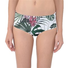 Botanical T- Shirt Botanical Exquisite Kisses Gray T- Shirt Mid-waist Bikini Bottoms by maxcute