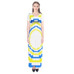 Easter Eggs T- Shirt Easter Eggs Pattern T- Shirt Short Sleeve Maxi Dress by maxcute