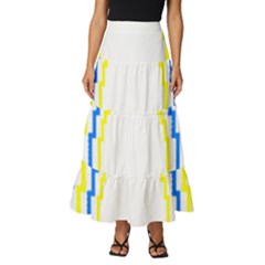 Easter Eggs T- Shirt Easter Eggs Pattern T- Shirt Tiered Ruffle Maxi Skirt by maxcute
