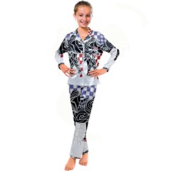 Elephant Art T- Shirtelephant T- Shirt Kid s Satin Long Sleeve Pajamas Set by maxcute