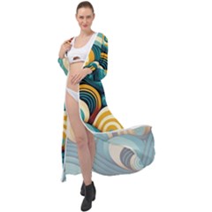 Waves Maxi Chiffon Beach Wrap by fructosebat