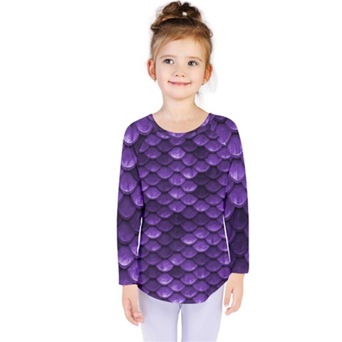 Purple Scales! Kids  Long Sleeve Tee by fructosebat