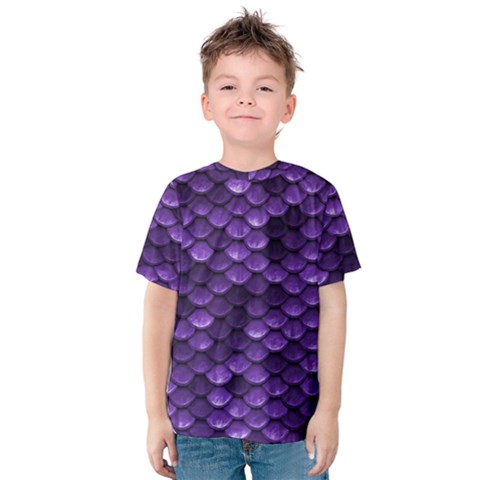 Purple Scales! Kids  Cotton Tee by fructosebat