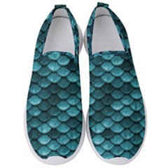 Teal Scales! Men s Slip On Sneakers by fructosebat