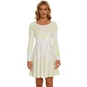 Flower Design T- Shirt Beautiful White And Yellow Artistic Flower T- Shirt Long Sleeve Wide Neck Velour Dress View1