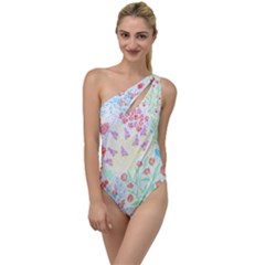 Flower Pattern T- Shirt Vintage Inspired Flower Botanical T- Shirt To One Side Swimsuit by maxcute
