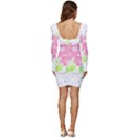 Flowers Art T- Shirtflowers T- Shirt (14) Women Long Sleeve Ruched Stretch Jersey Dress View4
