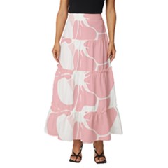 Flowers T- Shirt Flowers Pattern T- Shirt Tiered Ruffle Maxi Skirt by maxcute