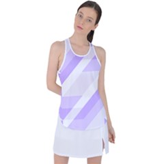 Geometric Abstract Art T- Shirt Purple Mountains Pattern Racer Back Mesh Tank Top by maxcute