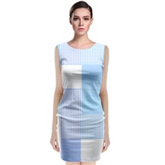 Geometric T- Shirt Blue Composition T- Shirt Sleeveless Velvet Midi Dress by maxcute