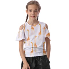 Giraffe Pattern T- Shirt Giraffes T- Shirt Kids  Butterfly Cutout Tee by maxcute