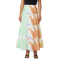 Hawaii T- Shirt Hawaii Hawaian Trend T- Shirt Tiered Ruffle Maxi Skirt by maxcute