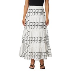 Henna Alphabet T- Shirt Henna Alphabet F Tiered Ruffle Maxi Skirt by maxcute