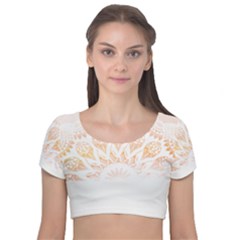 Mandala T- Shirt Mandala The Sunrise Series 002 T- Shirt Velvet Short Sleeve Crop Top  by maxcute