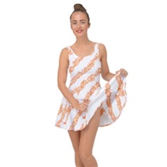 Orange Sparkle Glitter Art Lines T- Shirt Orange Sparkle Glitter Lines Art T- Shirt Inside Out Casual Dress by maxcute