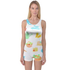 Plants T- Shirt Gardening Pattern Garden Tools Plants Lover T- Shirt One Piece Boyleg Swimsuit by maxcute