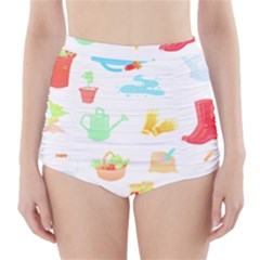 Plants T- Shirt Gardening Pattern Garden Tools Plants Lover T- Shirt High-waisted Bikini Bottoms by maxcute