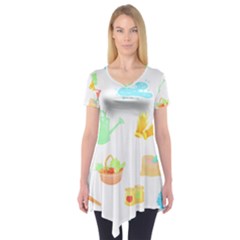 Plants T- Shirt Gardening Pattern Garden Tools Plants Lover T- Shirt Short Sleeve Tunic  by maxcute
