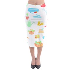 Plants T- Shirt Gardening Pattern Garden Tools Plants Lover T- Shirt Midi Pencil Skirt by maxcute