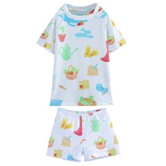 Plants T- Shirt Gardening Pattern Garden Tools Plants Lover T- Shirt Kids  Swim Tee And Shorts Set by maxcute