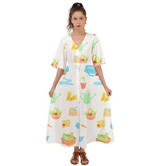 Plants T- Shirt Gardening Pattern Garden Tools Plants Lover T- Shirt Kimono Sleeve Boho Dress by maxcute