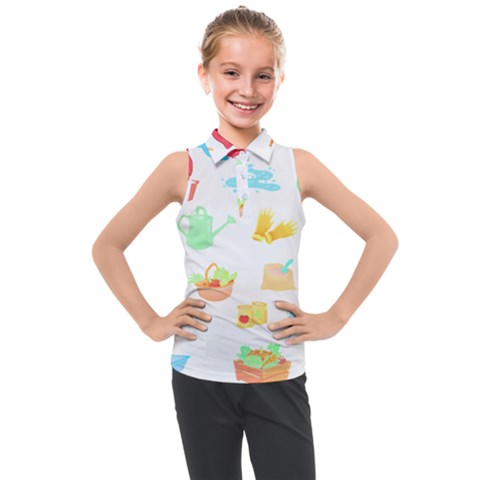 Plants T- Shirt Gardening Pattern Garden Tools Plants Lover T- Shirt Kids  Sleeveless Polo Tee by maxcute