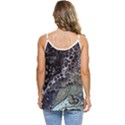 Black Marble Abstract Pattern Texture Casual Spaghetti Strap Chiffon Top View4