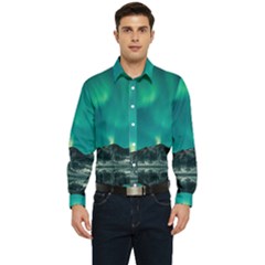 Blue And Green Sky And Mountain Men s Long Sleeve  Shirt by Jancukart